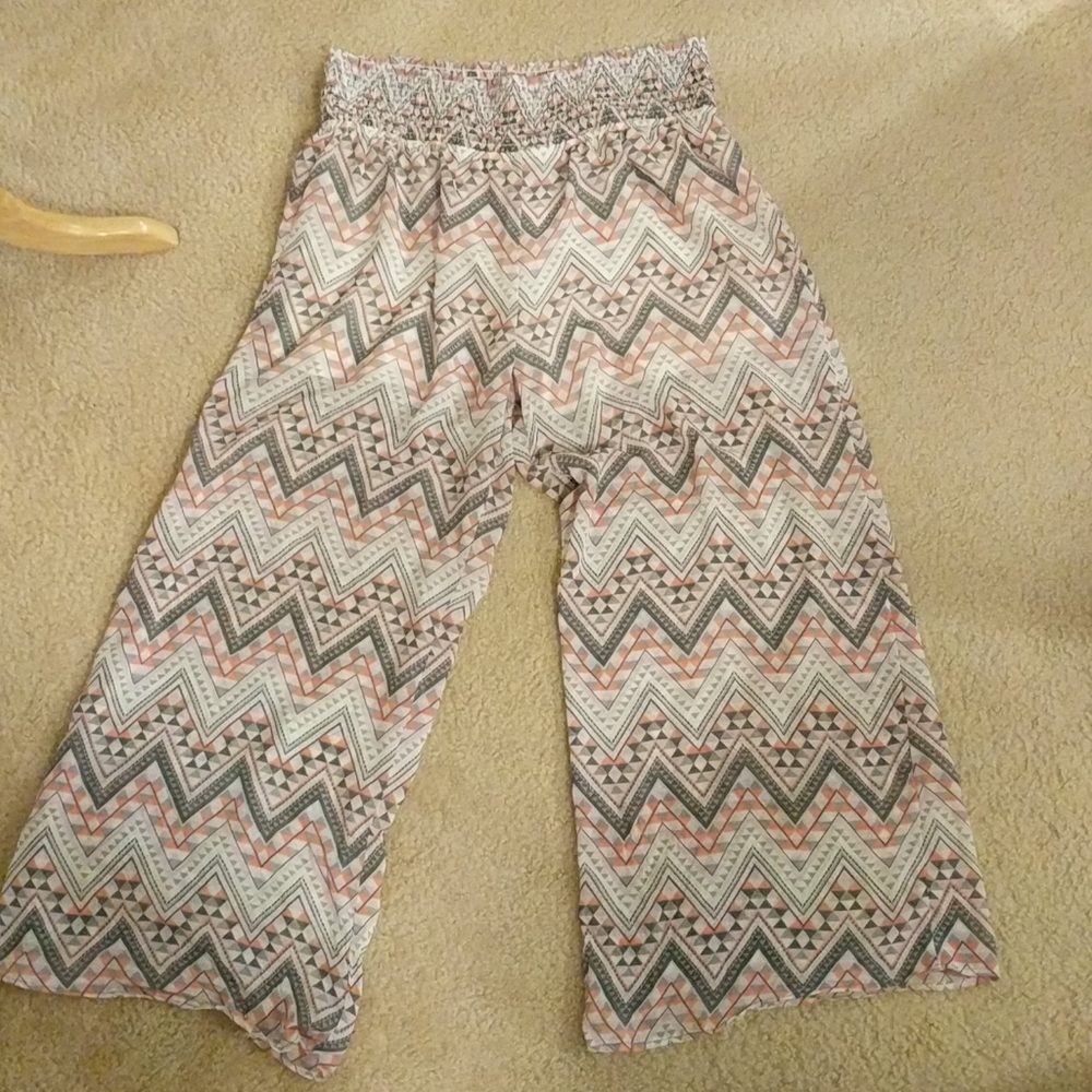 Tribal Print Wide Leg Pants